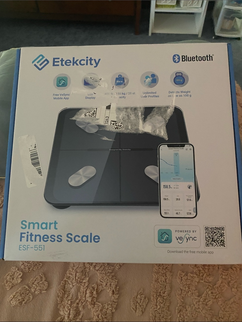 Etekcity Smart Fitness Scale ESF-551 - Black